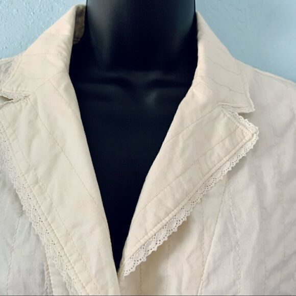 Bandolino Cream Cropped Blazer Jacket Size 10 - Picture 5 of 14